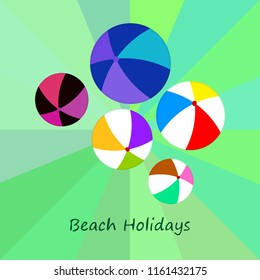 beach ball summer holiday vector background