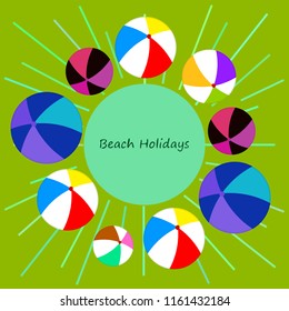 beach ball summer holiday vector background