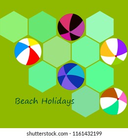beach ball summer holiday vector background
