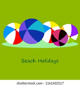 beach ball summer holiday vector background