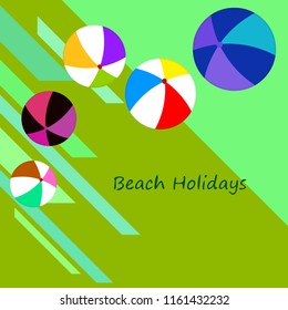 beach ball summer holiday vector background