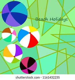 beach ball summer holiday vector background