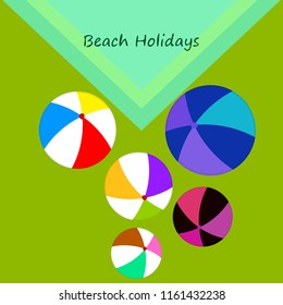 beach ball summer holiday vector background
