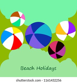 beach ball summer holiday vector background