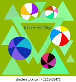 beach ball summer holiday vector background
