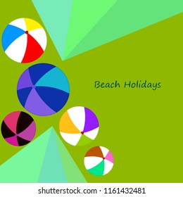 beach ball summer holiday vector background