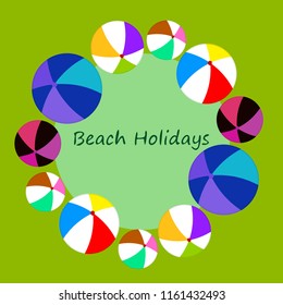 beach ball summer holiday vector background