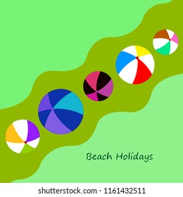 beach ball summer holiday vector background