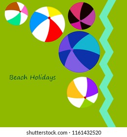 beach ball summer holiday vector background