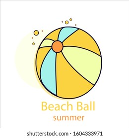beach ball in summer icon design