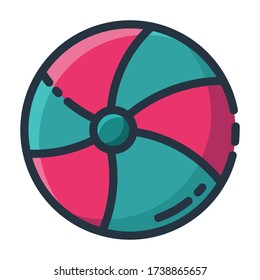 Beach Ball Summer Vacation Icon Vector