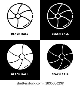 Beach Ball Summer Vacation Logo Vector. Ball Summer Icon Line And Glyph Style. Summer Toy Symbol Illustration