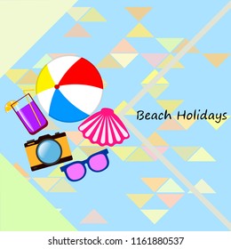 beach ball sunglasses cocktail shell seashell camera