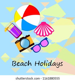 beach ball sunglasses cocktail shell seashell camera