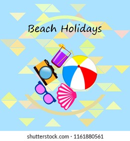 beach ball sunglasses cocktail shell seashell camera