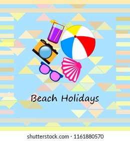 beach ball sunglasses cocktail shell seashell camera