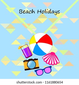 beach ball sunglasses cocktail shell seashell camera