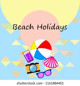 beach ball sunglasses cocktail shell seashell camera