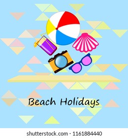 beach ball sunglasses cocktail shell seashell camera