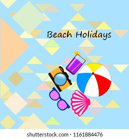 beach ball sunglasses cocktail shell seashell camera