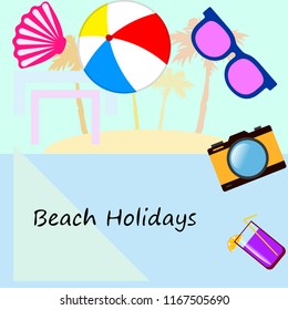 beach ball sunglasses cocktail shell seashell camera f