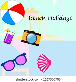 beach ball sunglasses cocktail shell seashell camera f