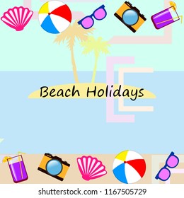 beach ball sunglasses cocktail shell seashell camera f