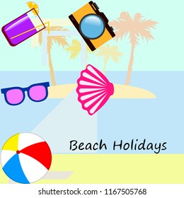 beach ball sunglasses cocktail shell seashell camera f