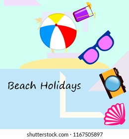 beach ball sunglasses cocktail shell seashell camera f