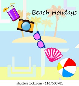 beach ball sunglasses cocktail shell seashell camera f