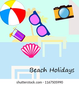 beach ball sunglasses cocktail shell seashell camera f
