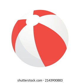 Beach ball and swimline classic beach ball flat vector illustration.
