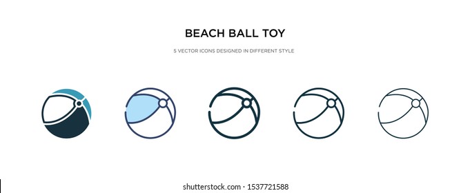 beach ball toy icon in different style vector illustration. two colored and black beach ball toy vector icons designed in filled, outline, line and stroke style can be used for web, mobile, ui