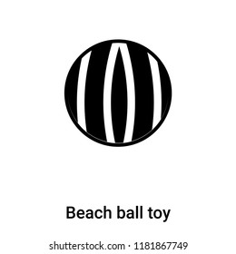 Beach ball toy icon vector isolated on white background, logo concept of Beach ball toy sign on transparent background, filled black symbol