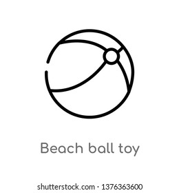 beach ball toy vector line icon. Simple element illustration. beach ball toy outline icon from toys concept. Can be used for web and mobile