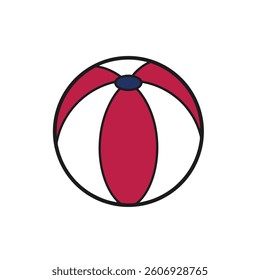 Beach ball USA flag colour vector icon illustration on white background
