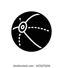 Beach ball vector black icon