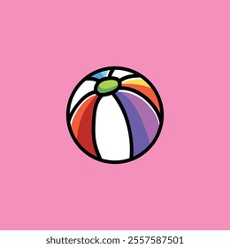 Beach Ball Vector Cartoon Illustration	