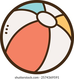 Beach ball vector doodle illustration and graphic