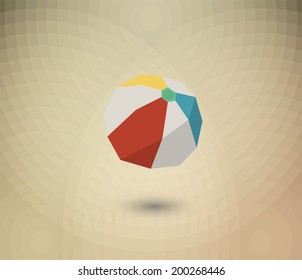 beach ball vector flat icon,hipster on abstract background