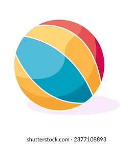 Beach Ball Vector Flat Illustration. Perfect for different cards, textile, web sites, apps 