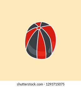 beach ball vector. hand drawn icon. vacation tool illustration. editable stroke