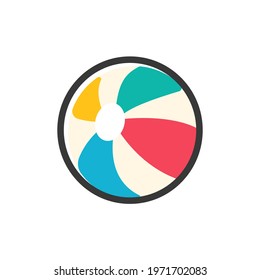 Beach ball vector Helps to relax in summer Beach trip concept.