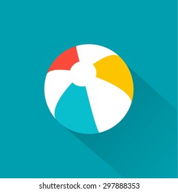 Beach ball, vector icon