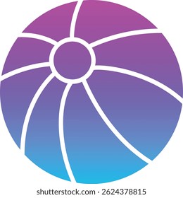Icono de Vector de pelota de playa. Se puede utilizar para aplicaciones de impresión, móviles y de Web.