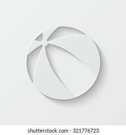 beach ball vector icon - paper illustration