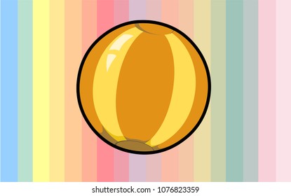 Beach ball vector icon set isolated from the background. Pastel colored inflatable beach balls in a flat style. The symbol of leisure and fitness.