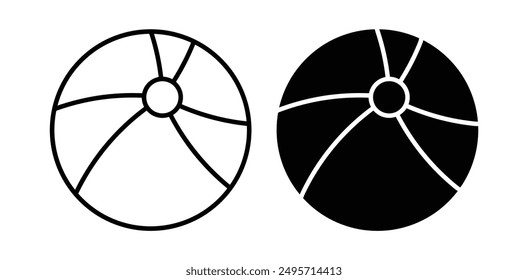 Strandball-Vektorgrafik-Symbol in Schwarz gesetzt.