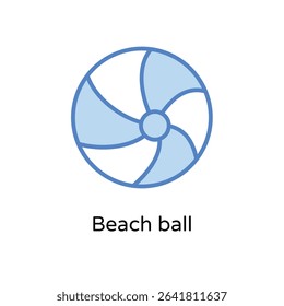 Beach ball vector icon stock illustration