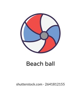 Beach ball vector icon stock illustration